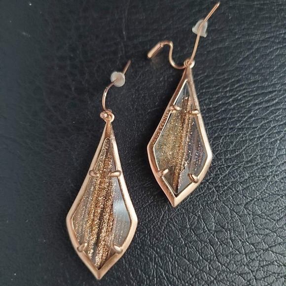 Kendra Scott Jewelry - Kendra Scott Olivia Rose Gold Dangle Earrings with Glitter Glass Inlay